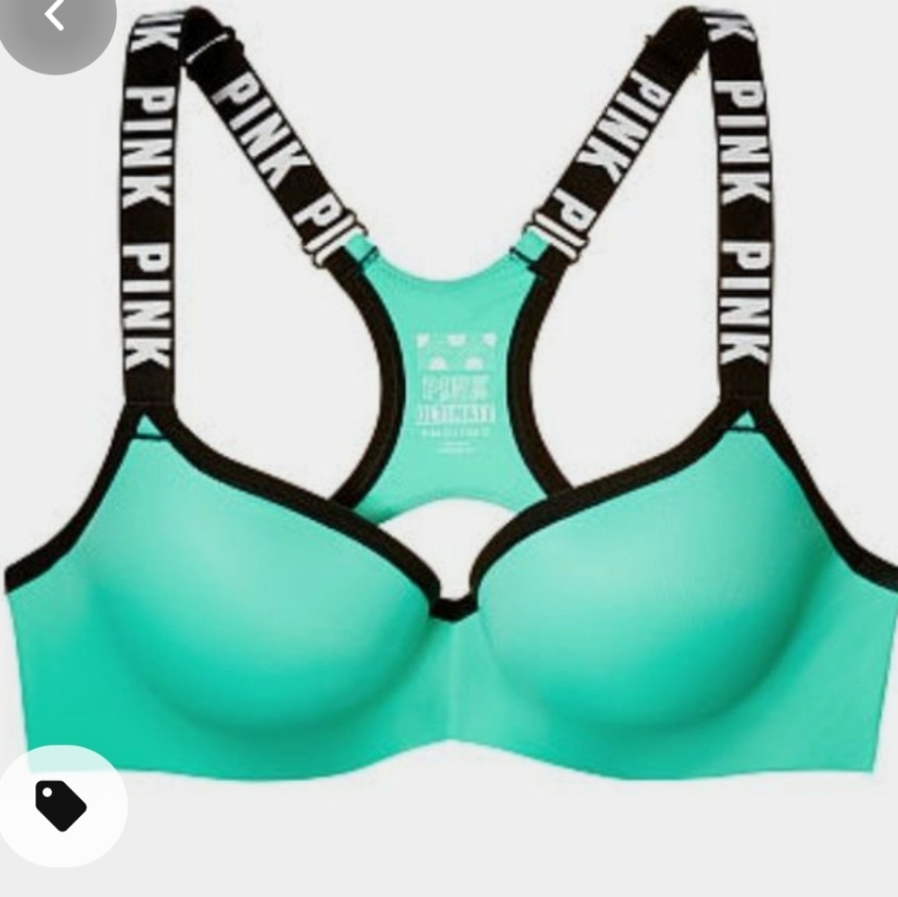 PINK Victoria's Secret Rare Limited Edition Blue Ultimate Racerback Push Up Bra